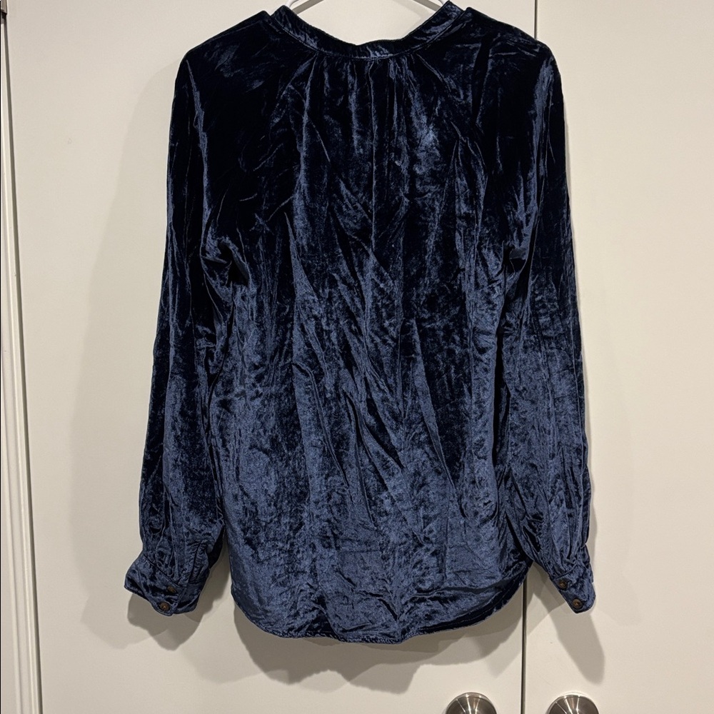 Anthropologie Velvet Button-Up Shirt - Picture 2 of 2